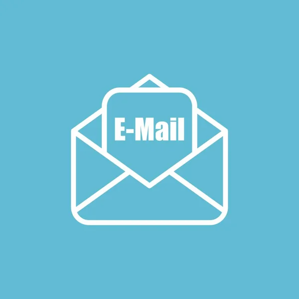 Icône Mail Dans Style Ligne Isolé Avec Fond — Image vectorielle