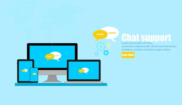 Soporte Chat Diseñe Páginas Portada Páginas Web Para Soporte Usuario — Vector de stock