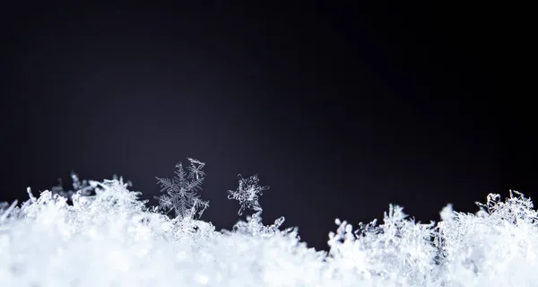 Macro Tiro Flocos Neve — Fotografia de Stock