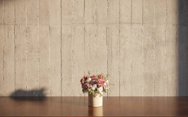 Evin içinde güzel bir buket var.