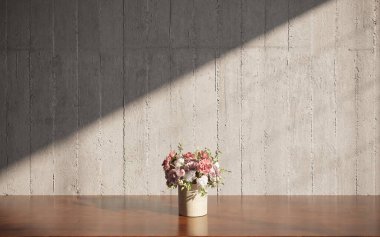 Evin içinde güzel bir buket var.