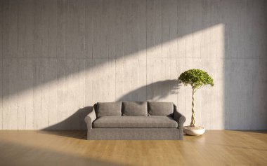 Modern iç tasarım. 3d illüstrasyon