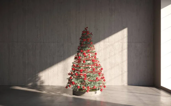 Hermoso Árbol Navidad Interior Del Hogar —  Fotos de Stock