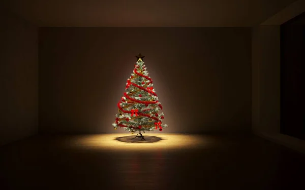 Hermoso Árbol Navidad Interior Del Hogar — Foto de Stock