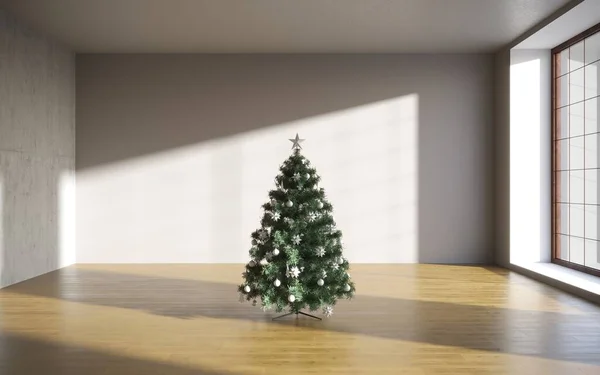 Evin Içinde Güzel Bir Noel Ağacı — Stok fotoğraf