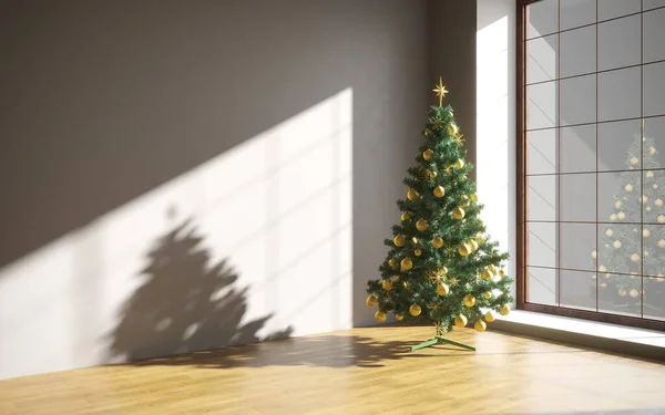 Evin Içinde Güzel Bir Noel Ağacı — Stok fotoğraf