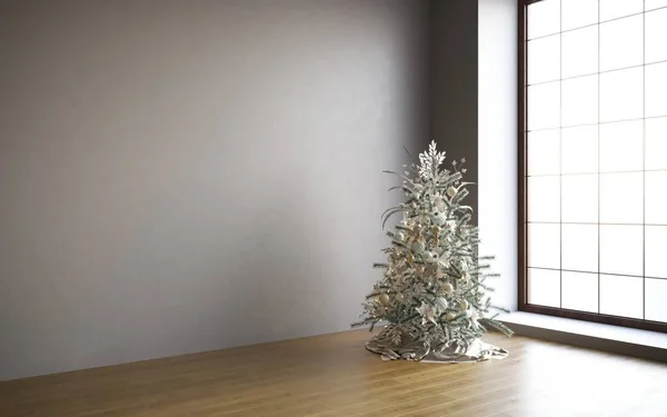 Рождественская Елка Окна — стоковое фото