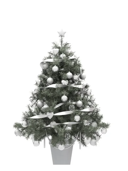 Kerstboom Met Nieuwjaarsdecoratie — Stockfoto