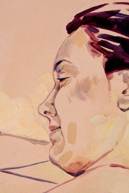 Genç bir kadının portresi, yağlı boya tablo, el yapımı.