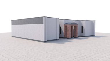 3D canlandırma dış alışveriş merkezi, dış görselleştirme, 3D illüstrasyon