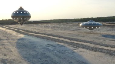 UFO 'nun fotorealistik görselleştirmesi, 3 boyutlu canlandırma