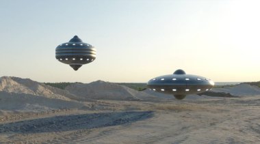 UFO 'nun fotorealistik görselleştirmesi, 3 boyutlu canlandırma