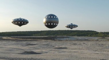 UFO 'nun fotorealistik görselleştirmesi, 3 boyutlu canlandırma