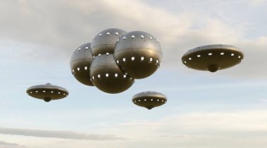 UFO 'nun fotorealistik görselleştirmesi, 3 boyutlu canlandırma