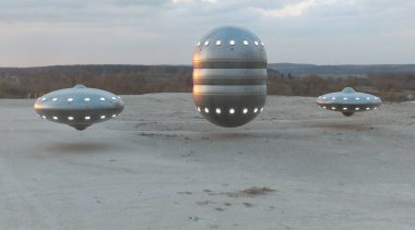 UFO 'nun fotorealistik görselleştirmesi, 3 boyutlu canlandırma