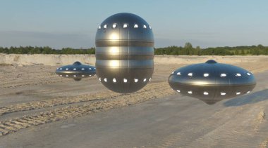 UFO 'nun fotorealistik görselleştirmesi, 3 boyutlu canlandırma