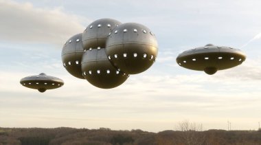 photorealistic visualization of ufo, 3d render