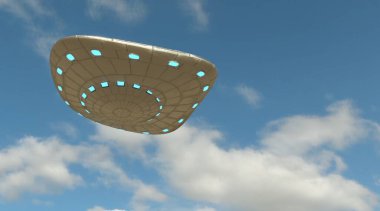 UFO 'nun fotorealistik görselleştirmesi, 3 boyutlu canlandırma