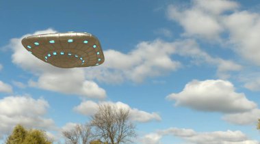 UFO 'nun fotorealistik görselleştirmesi, 3 boyutlu canlandırma