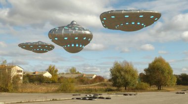 UFO 'nun fotorealistik görselleştirmesi, 3 boyutlu canlandırma