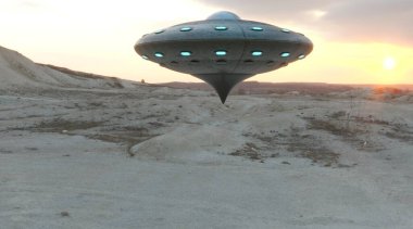 UFO 'nun fotorealistik görselleştirmesi, 3 boyutlu canlandırma