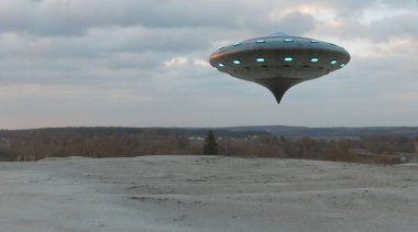 UFO 'nun fotorealistik görselleştirmesi, 3 boyutlu canlandırma