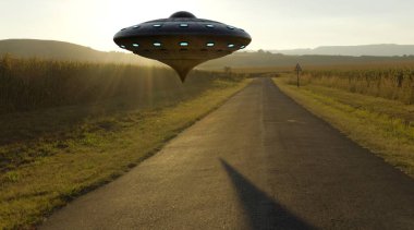 UFO 'nun fotorealistik görselleştirmesi, 3 boyutlu canlandırma