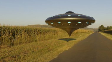UFO 'nun fotorealistik görselleştirmesi, 3 boyutlu canlandırma