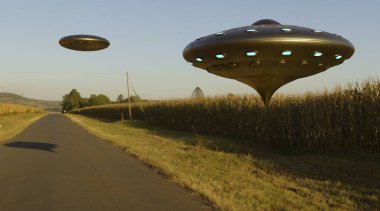 UFO 'nun fotorealistik görselleştirmesi, 3 boyutlu canlandırma