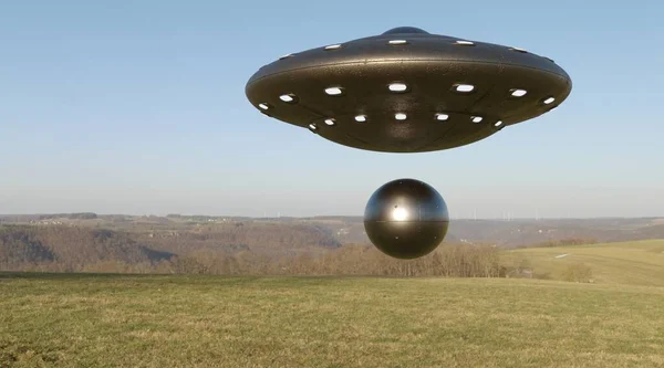 Фотореалістична Візуалізація Ufo Візуалізація — стокове фото