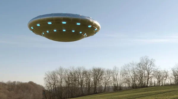 Φωτορεαλιστική Απεικόνιση Του Ufo Render — Φωτογραφία Αρχείου