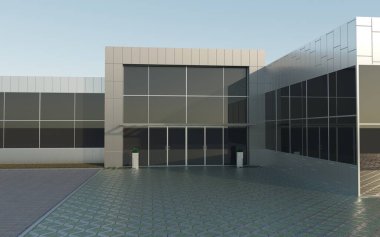 modern Bina dış 3D render