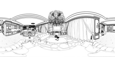 3D klasik iç taslak