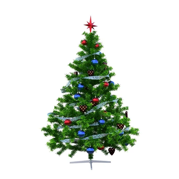 Christmas Tree Decorations Isolated White Background — Stock Photo, Image