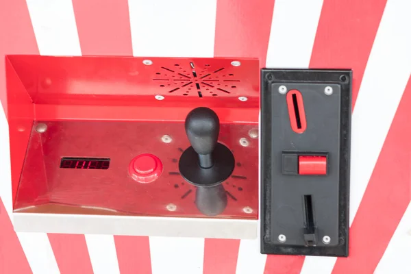 Ranura Moneda Joystick Rojo Blanco Máquina Tragaperras Arcade — Foto de Stock