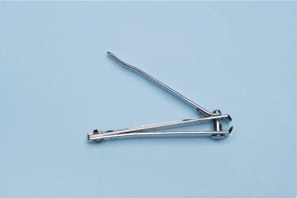 Pointed Sharp Chrome Nail Scissors Nail Tweezers Clipper Shortening Fingernails — Stock Photo, Image