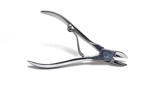 Pointed Sharp Chrome Nail Scissors Nail Tweezers Clipper Shortening Fingernails — 图库照片