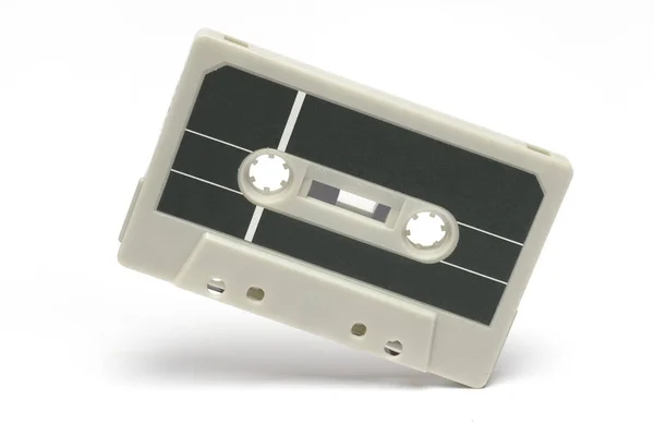 Close Analog Music Cassette Eighties 90Ties White Background Concept Old — стоковое фото