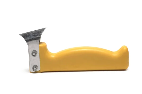 Close Silicone Caulking Knife Special Blade Yellow Handle Removing Silicone — Stock Photo, Image