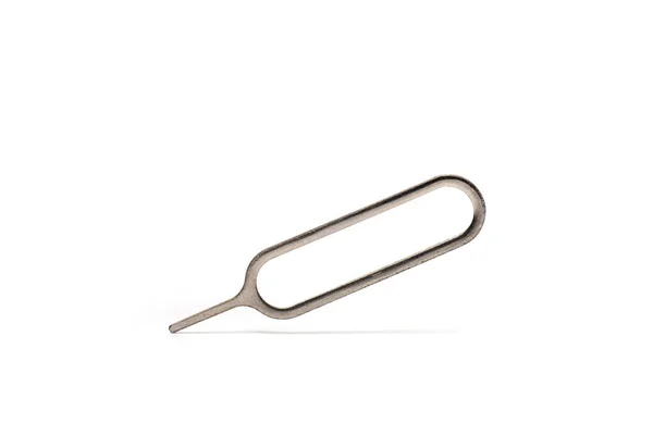 Close Metal Mobile Phone Sim Needle Tool Execting Removing Phone — Stock fotografie