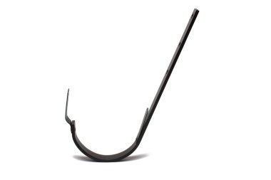 Koyu kahverengi henüz bükülmemiş parantez beyaz arka plandaki çatı kirişlerini onarmak için