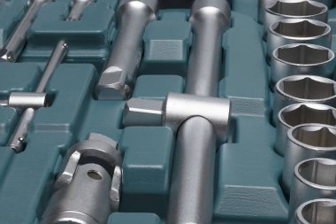 Sunulan fındık eklentileri eklemleri ve cırcırböcekleri için uzantılarla profesyonel alet kutusunu kapat