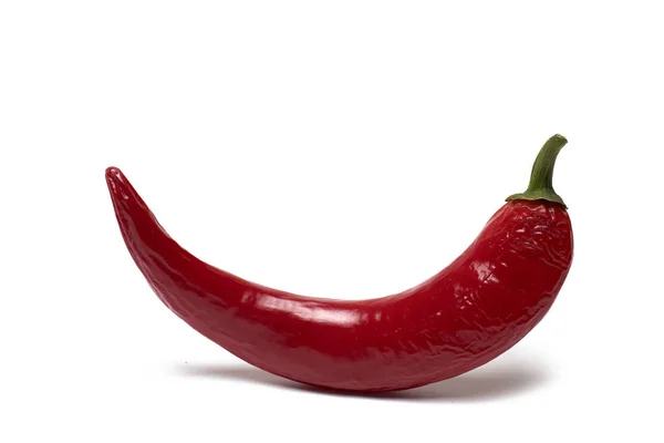 Close Ripe Red Chili Pepper Bent Upwards Which Looks Laughing — Stock Photo, Image