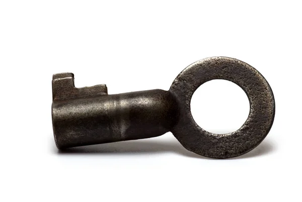 Közelkép Régi Rozsdás Retro Vintage Kis Kulcs Zárak Bilincs Ellen — Stock Fotó