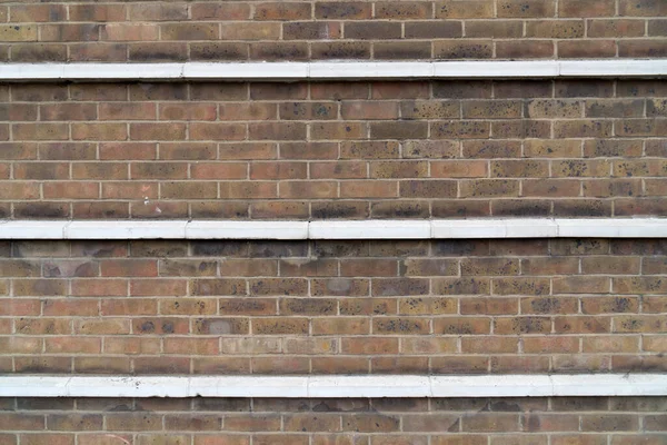 Close Old Facade Bricked Fired Glazed Bricks Three Transverse White — Stock Photo, Image