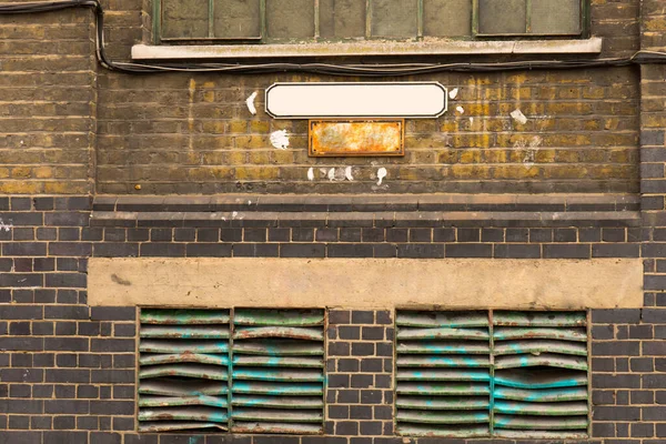 Close Colorful Different Colored Unkempt Weathered Old Brick Factory Wall — Photo