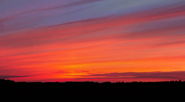 Ultimo Tramonto Settembre Cielo Colorato Fantasia Sera — Foto Stock