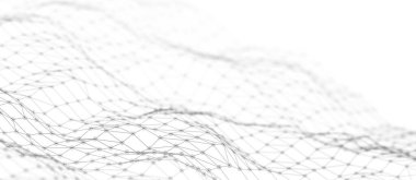 Bağlı nokta ve çizgilerle soyut illüstrasyon. Dijital ağ arka planı. 3B görüntüleme