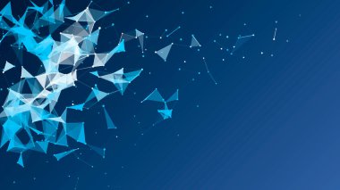 Bağlı nokta ve çizgilerle soyut illüstrasyon. Dijital ağ arka planı. Bilim konsepti, teknoloji. Vektör