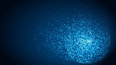 Parlayan parçacıkların bulunduğu küresel bir şekil. Büyük veri transferi. Teknoloji geçmişi kavramı. Vektör illüstrasyonu